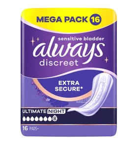 Always Discreet Incontinence Pads Ultimate Night 16s