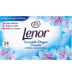 Lenor Fabric Tumble Dryer Sheets 34 Sheets Spring Awakening