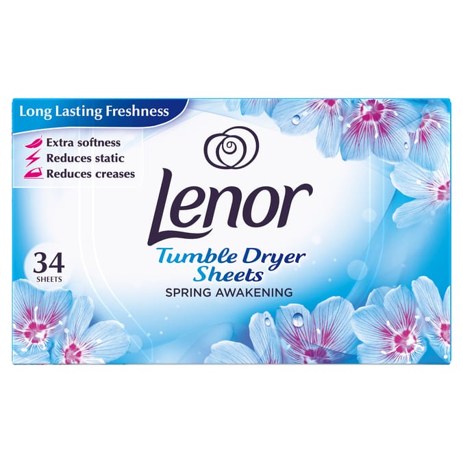 Lenor Fabric Tumble Dryer Sheets 34 Sheets Spring Awakening