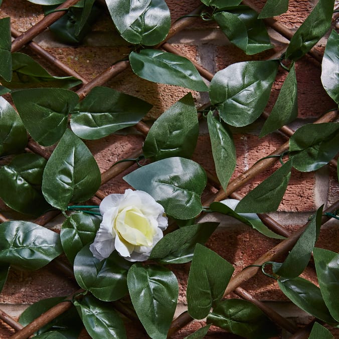 Jardin Artificial Ivy Leaf & White Rose Trellis