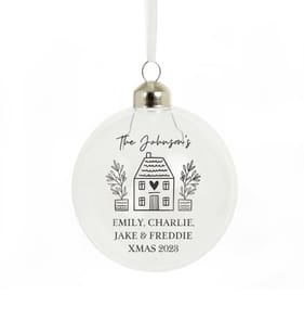 Personalised New Home Glass Bauble