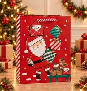 Sleigh Bells Red Santa Gift Bag