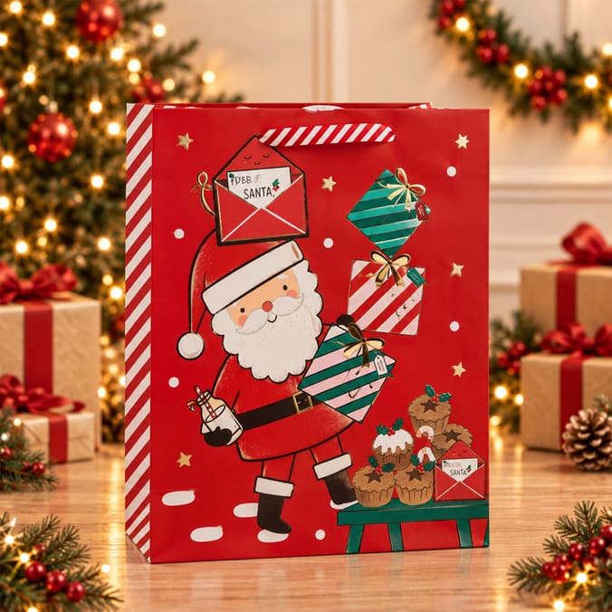 Sleigh Bells Red Santa Gift Bag