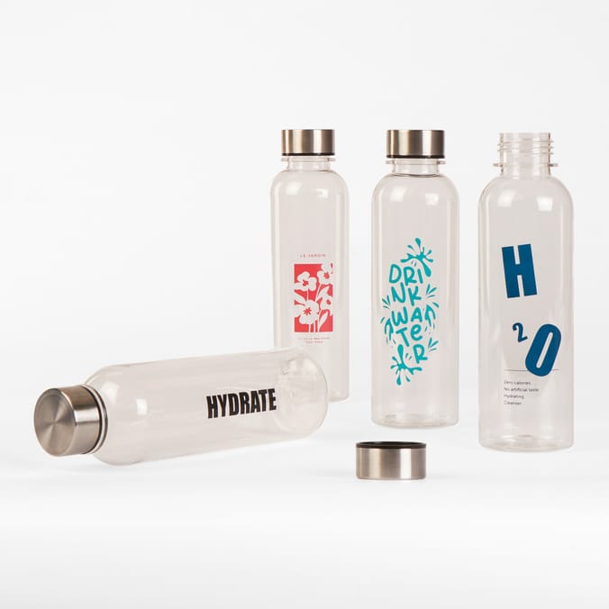 Hydrate Plastic Print Drink Bottle 500ml x 10 Pack