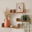 Home Collections 3 Pack U-Shaped Oak Shelves