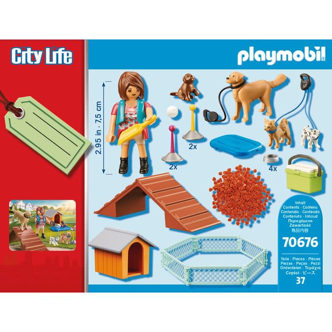 Playmobil City Life Dog Trainer Gift Set 70676 Home Bargains