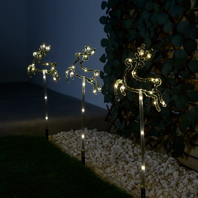 Prestige Battery Operated LED Stake Light 3 Pack - Reindeer