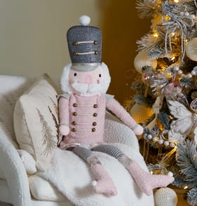 Winter's Tale Christmas Sitting Plush Nutcracker - Pink