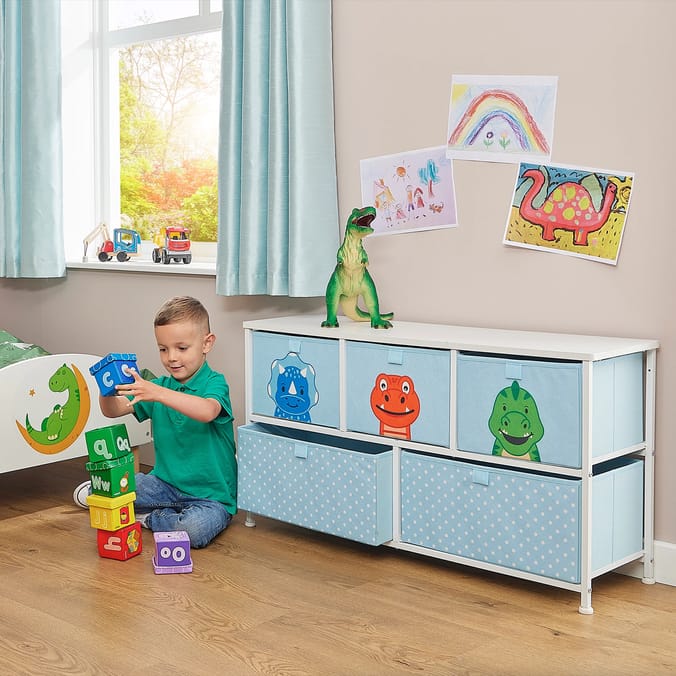 Liberty House Toys Kids Dinosaur 5 Drawer Storage Chest