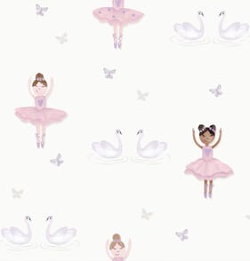 Ballerina Wallpaper 12461 - Cream/Pink