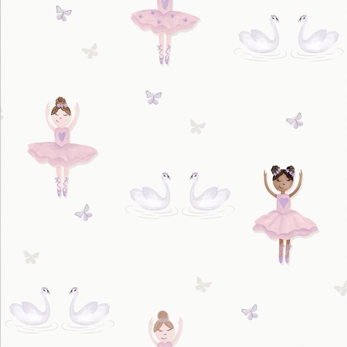 Ballerina Wallpaper 12461 - Cream/Pink