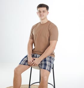 Originals Men's Beige & Navy T-Shirt & Shorts Pyjamas