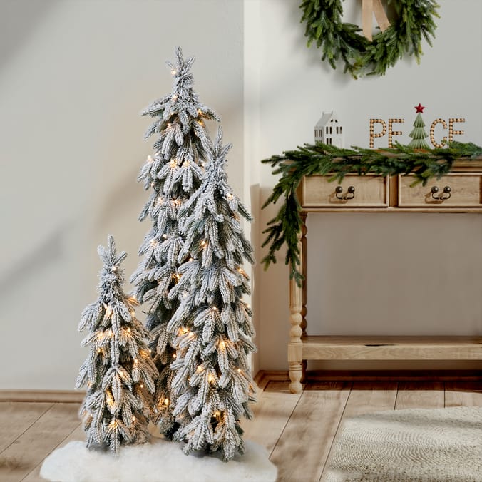 Festive Feeling Premium Snowy Trees 4ft Set Of 3