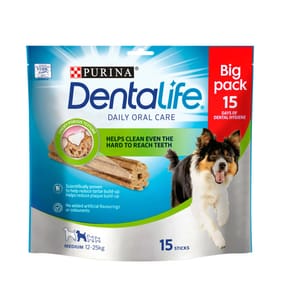 Dentalife Medium Dog Treat Dental Chew 3 x 15 Stick Pack