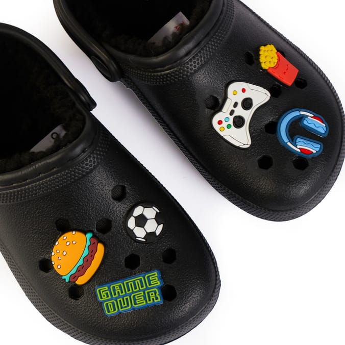 Originals Kids Black Fleece Lined Clogs