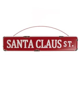 Winter Charm Metal Hanging Sign - Santa Claus