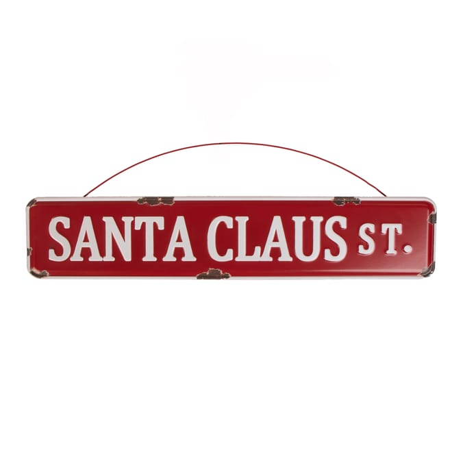 Winter Charm Metal Hanging Sign - Santa Claus