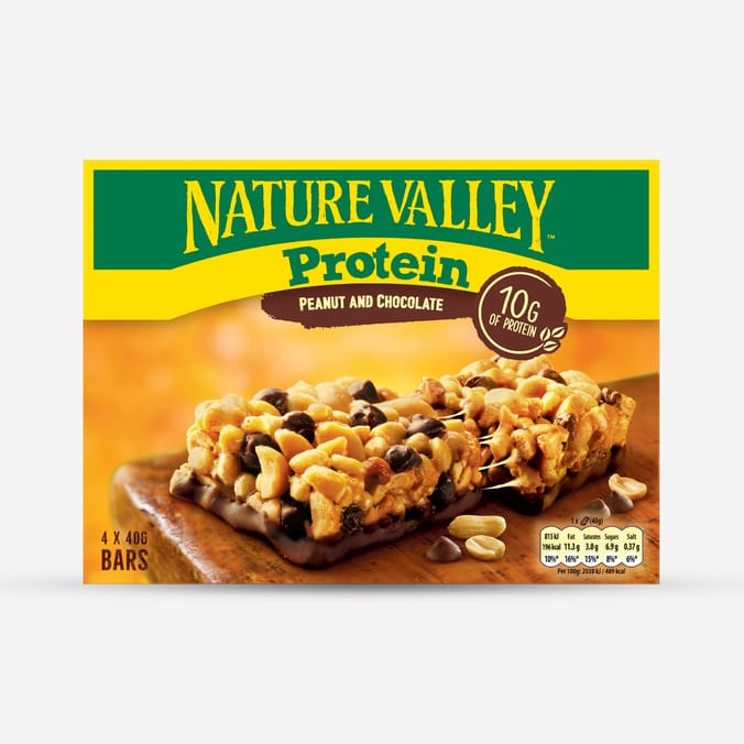 Nature Valley Protein Cereal Bars 4 x 40g - Peanut & Chocolate x8 Boxes