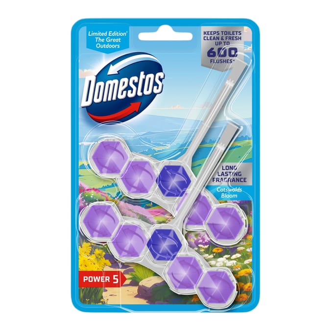Domestos Power 5 Toilet Rim Blocks 2 Pieces - Cotswolds Bloom