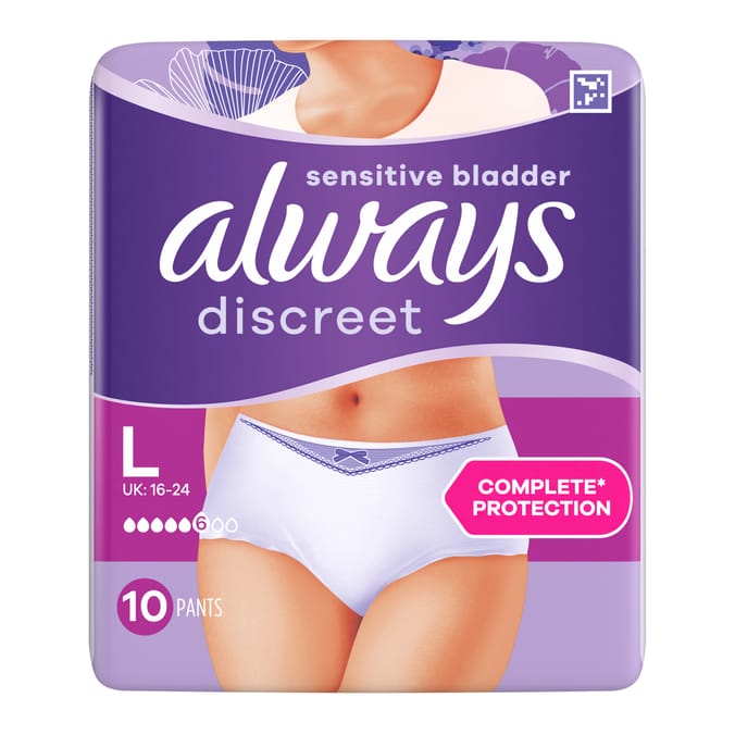Always Discreet Underwear Incontinence Pants Large 10s - Normal