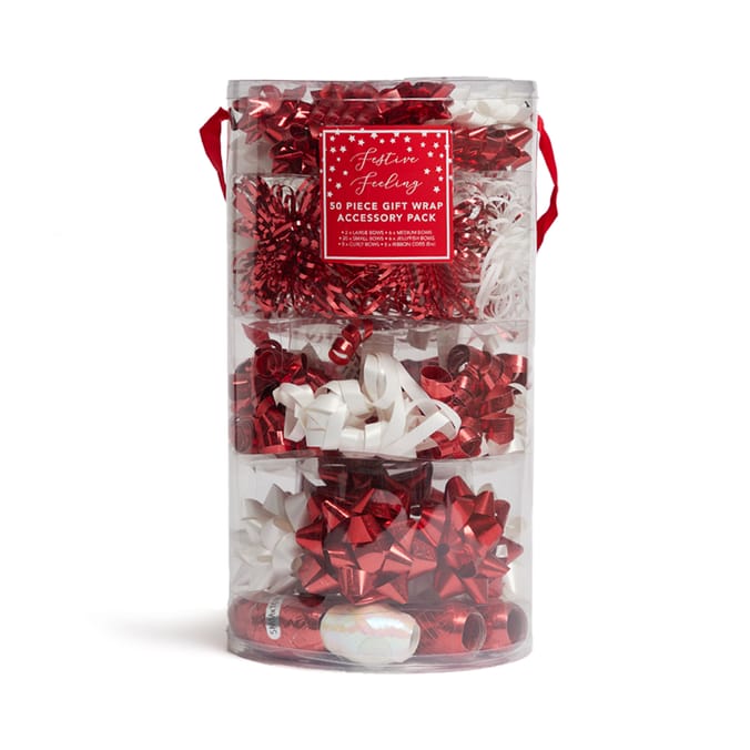 Festive Feeling 50 Pieces Christmas Bow Bumper Pack