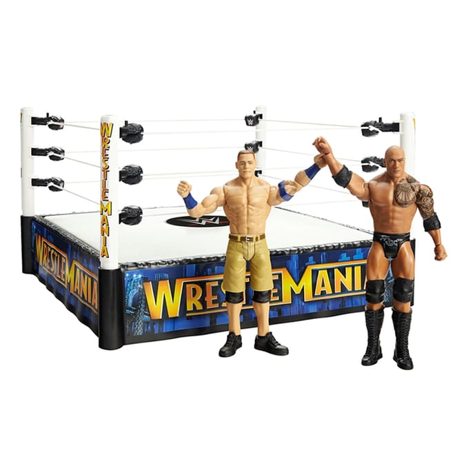 WWE WrestleMania The Rock Vs John Cena Superstar Ring Bundle HJV94