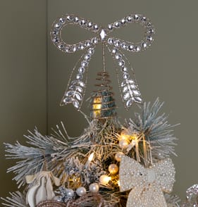 Winter's Tale Diamante Bow Christmas Tree Topper