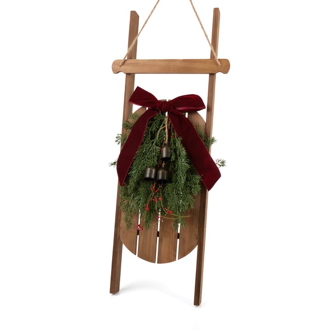 Festive Feeling Alpine Woods Hanging Ski Sledge