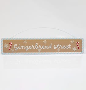 Sleigh Bells Metal Hanging Plaque - Gingerbread Street