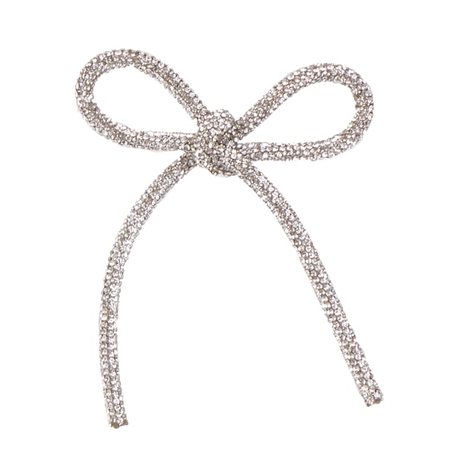Frosted Spirit Silver Jewel Bow 6 Pack