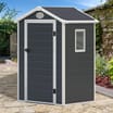 StoreMore Lotus Animus Apex Plastic Shed 4x3ft - Light Grey With Floor