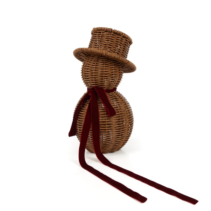 Festive Feeling Alpine Woods Rattan Snowman Christmas Decoration