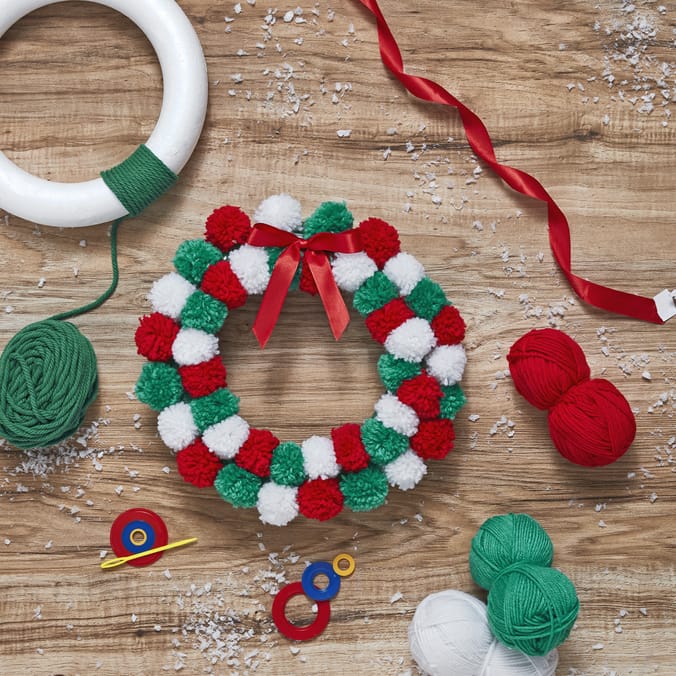 Festive Feeling Make Your Own Pom Pom Wreath
