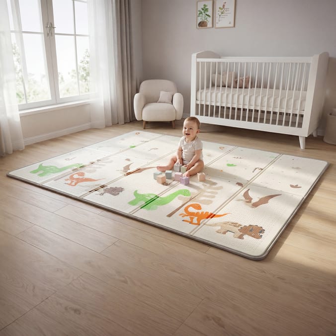 Liberty House Toys Reversible Toddler Play Mat – Jungle & Dinosaur