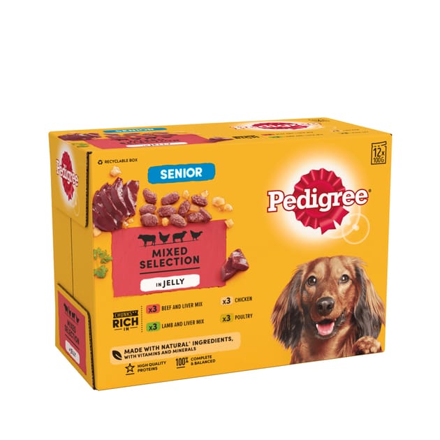 Pedigree Senior Mixed Selection in Jelly Wet Dog Food Pouches 12 x 100g