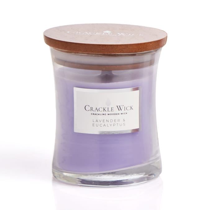 Crackle Wick Mini Hourglass Scented Candle - Lavender & Eucalyptus