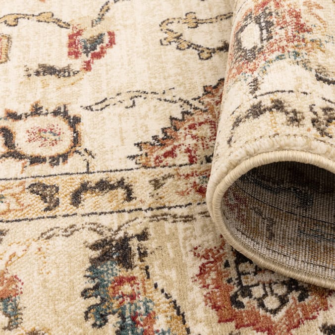 Asiatic Raja Border Runner RA05 - Cream/Multi