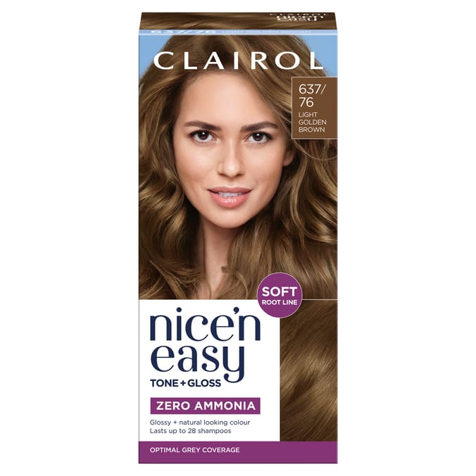 Clairol Nice'n Easy Tone + Gloss Semi Permanent Hair Dye - 637/76 Light Golden Brown
