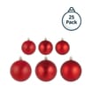 Festive Feeling Mixed Size Christmas Baubles 25 Pack