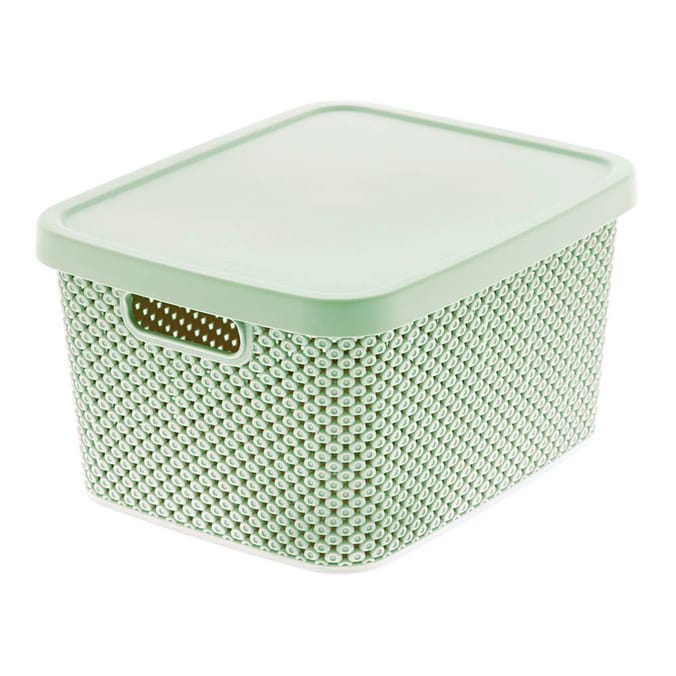 Diamond Storage Basket with Lid 7l