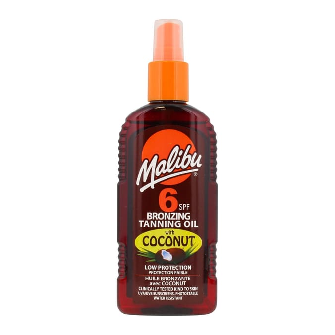 Malibu Bronzing Tanning Oil With Coconut 200ml - SPF6