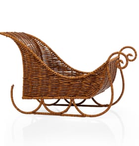 Winter Charm Rattan Christmas Sleigh Decoration