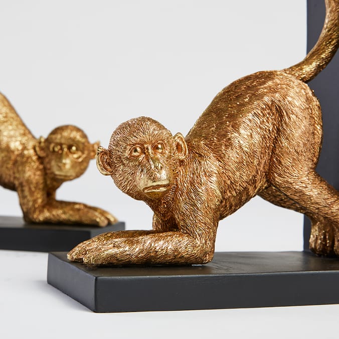 Ports of Call Monkey Bookend Set