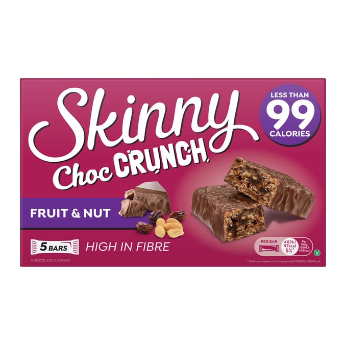 Skinny Choc Crunch Bar 24g 5 Pack - Fruit & Nut