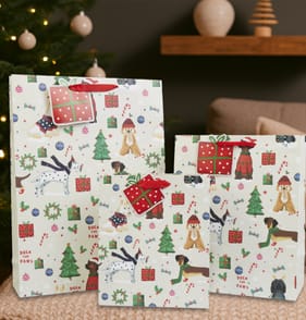 Festive Feeling Gift Bag Set - Dogs