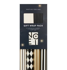 Festive Feeling Luxury Gift Wrap Pack - Black & Gold