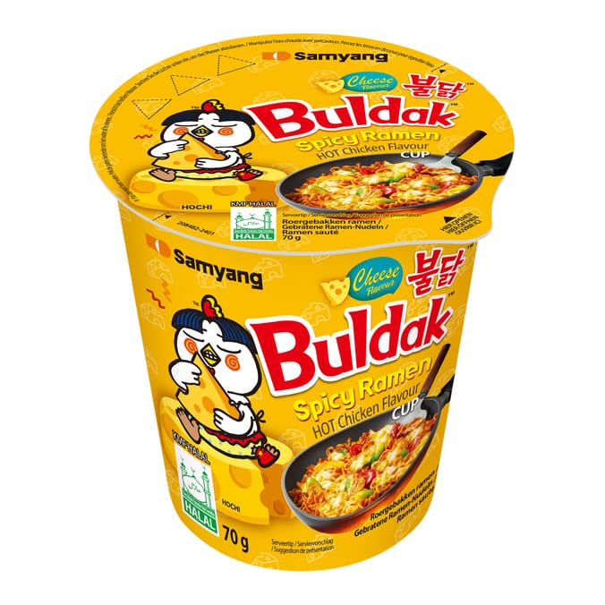 Buldak Spicy Ramen Hot Chicken Flavour Cup 70g - Cheese x6