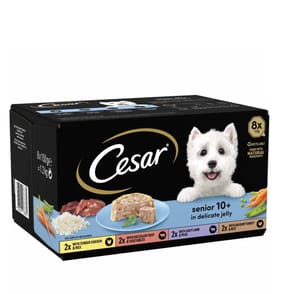 Cesar Senior 10+ Wet Dog Food In Delicate Jelly 8 x 150g