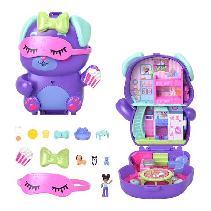 Polly Pocket Pocket World Dolls and Playset - Sleepover Puppy JCR38