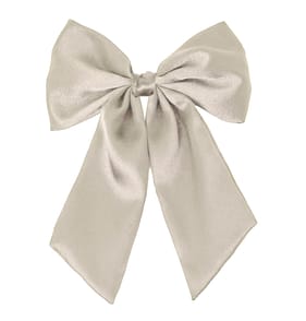 Satin Bow Clip - Ivory